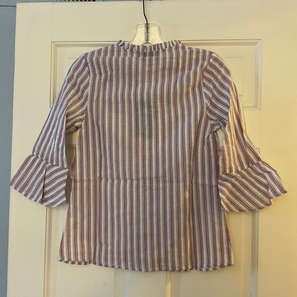 Modcloth Professional Pizzazz Button Down Shirt Multicolor Ruffle Size XXS NWT - Picture 8 of 11